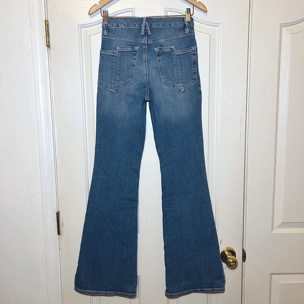 Good American Good Legs Flare Jeans Blue Denim Size 4/27 High Rise Bootcut - Picture 5 of 11
